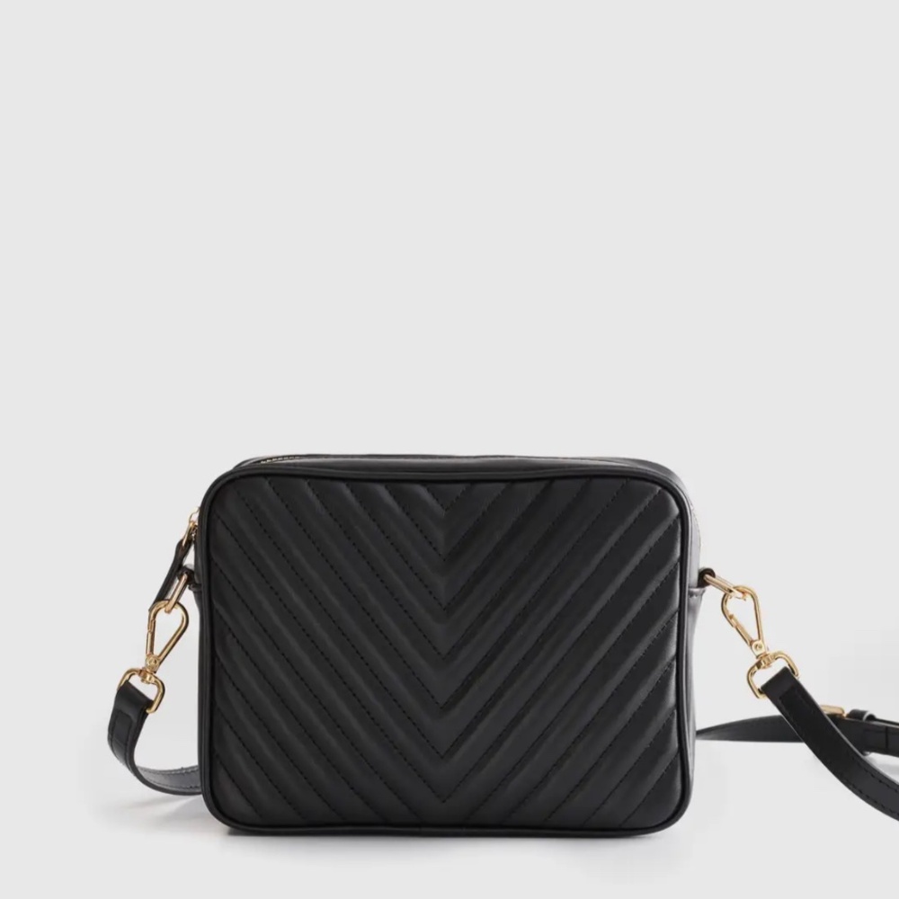 Italian Leather Quilted Crossbody Bag - NWOT